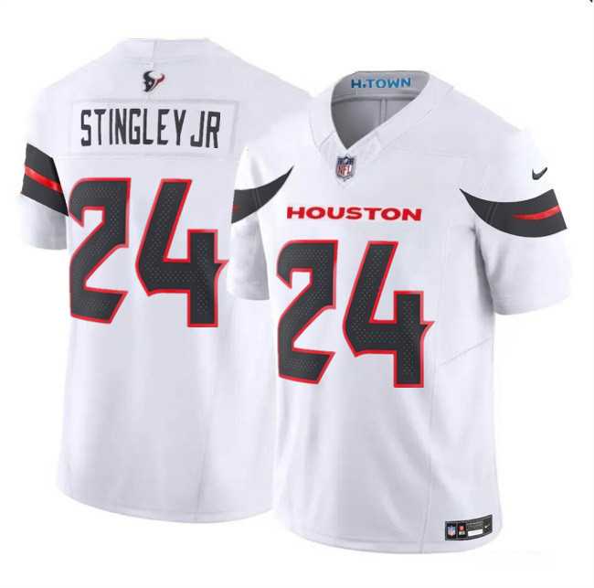 Men%27s Houston Texans #24 Derek Stingley Jr. White 2024 Vapor F.U.S.E. Limited Football Stitched Jersey Dzhi